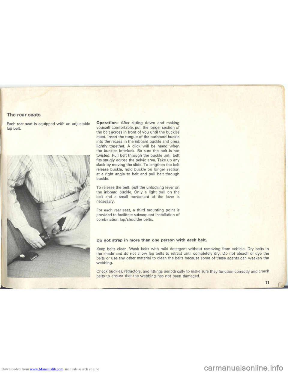 VOLKSWAGEN BEETLE 1970 1.G Owners Manual Downloaded from www.Manualslib.com manuals search engine   