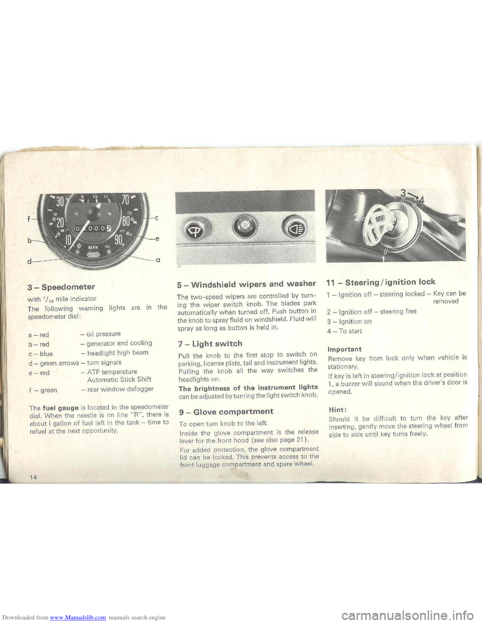 VOLKSWAGEN BEETLE 1970 1.G Owners Manual Downloaded from www.Manualslib.com manuals search engine   