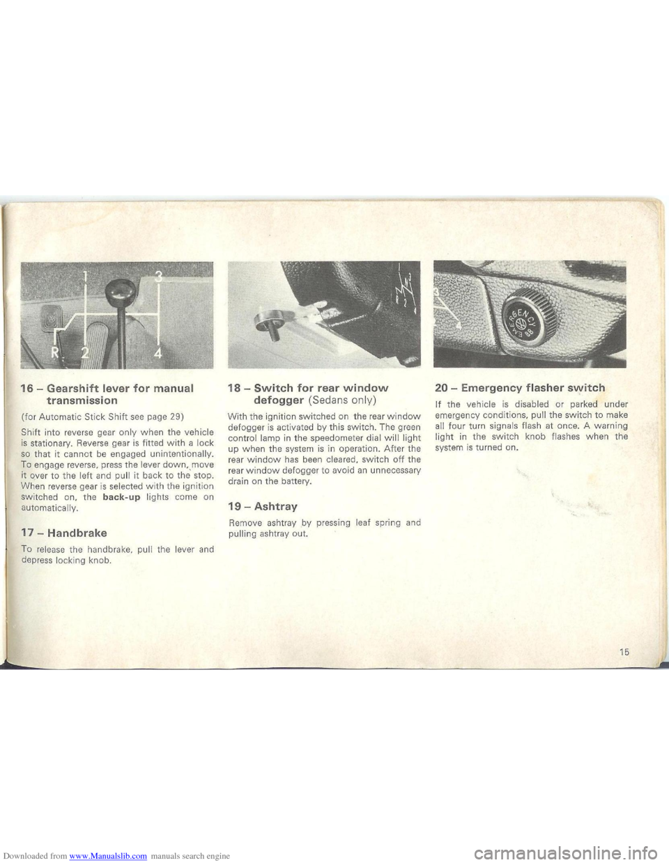VOLKSWAGEN BEETLE 1970 1.G Owners Manual Downloaded from www.Manualslib.com manuals search engine   