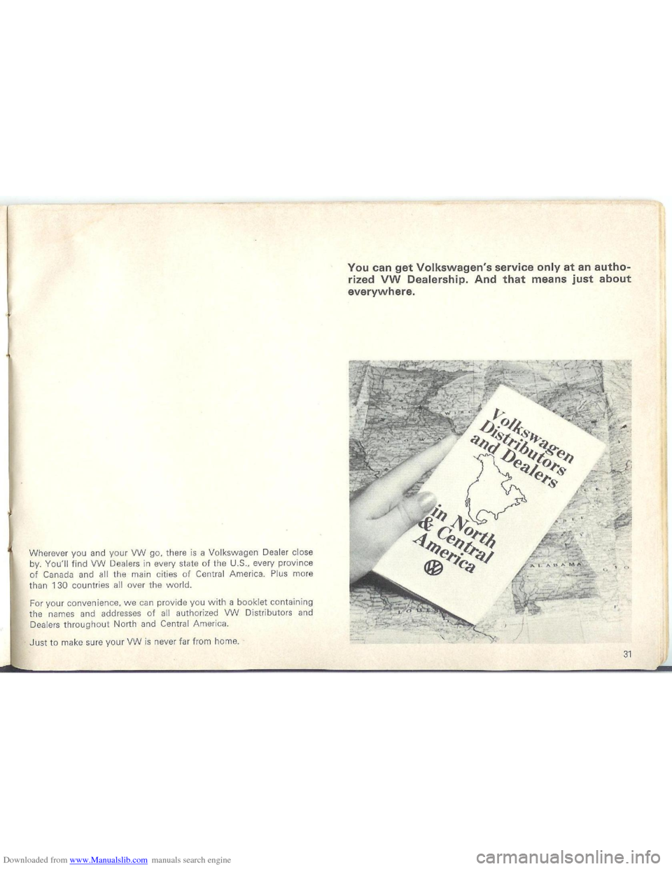 VOLKSWAGEN BEETLE 1970 1.G Owners Manual Downloaded from www.Manualslib.com manuals search engine   