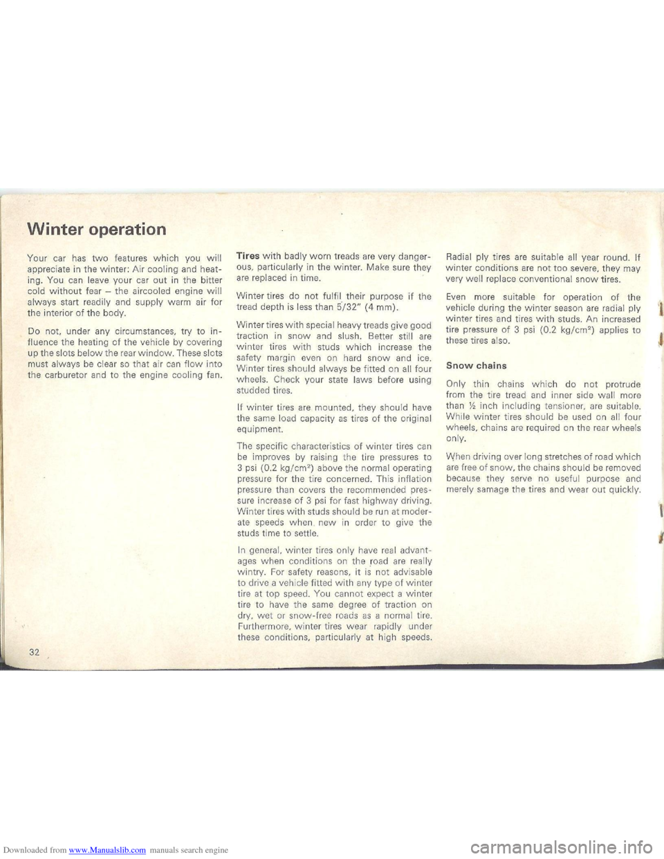 VOLKSWAGEN BEETLE 1970 1.G Owners Manual Downloaded from www.Manualslib.com manuals search engine   