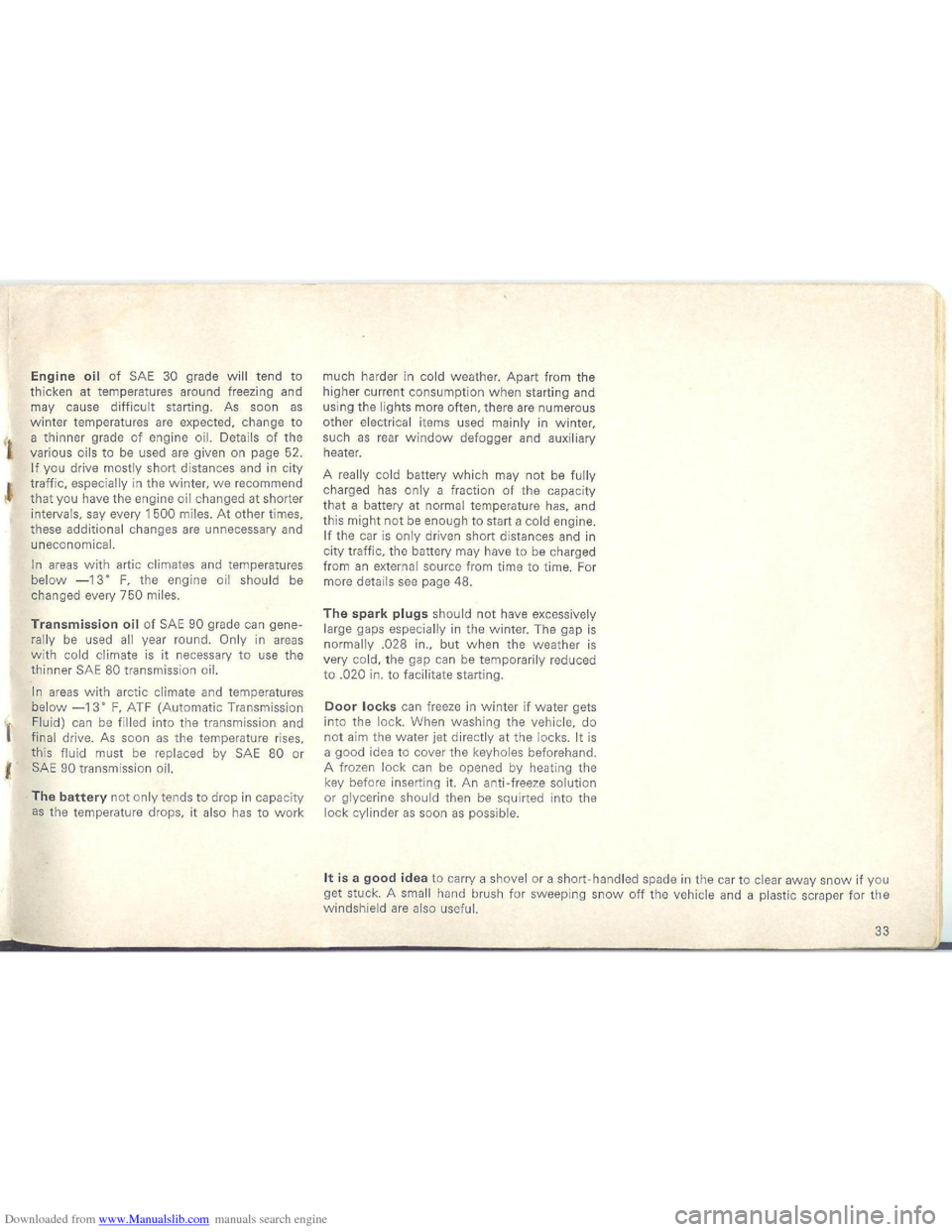 VOLKSWAGEN BEETLE 1970 1.G Owners Manual Downloaded from www.Manualslib.com manuals search engine   
