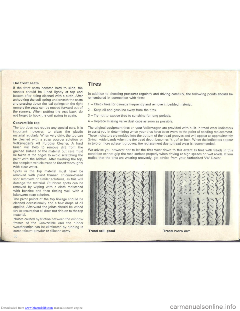 VOLKSWAGEN BEETLE 1970 1.G Owners Manual Downloaded from www.Manualslib.com manuals search engine   