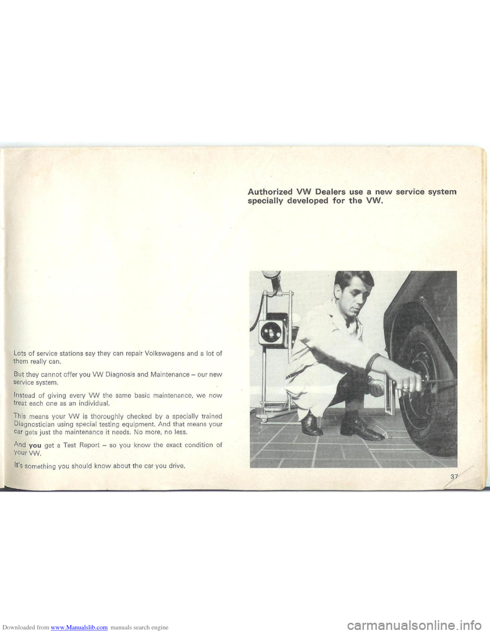 VOLKSWAGEN BEETLE 1970 1.G Owners Manual Downloaded from www.Manualslib.com manuals search engine   