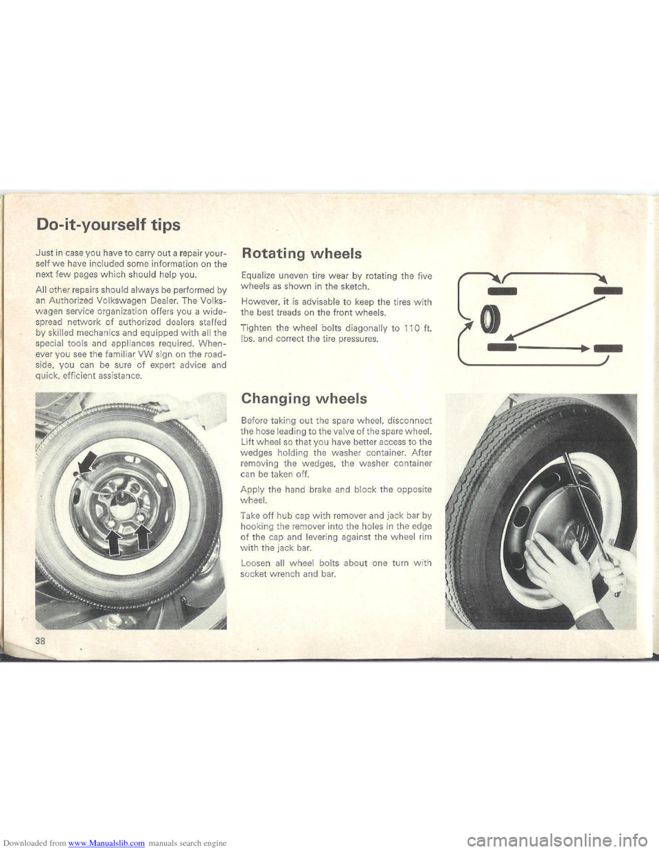 VOLKSWAGEN BEETLE 1970 1.G Owners Manual Downloaded from www.Manualslib.com manuals search engine   