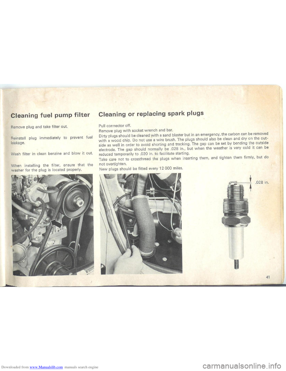 VOLKSWAGEN BEETLE 1970 1.G Owners Manual Downloaded from www.Manualslib.com manuals search engine   