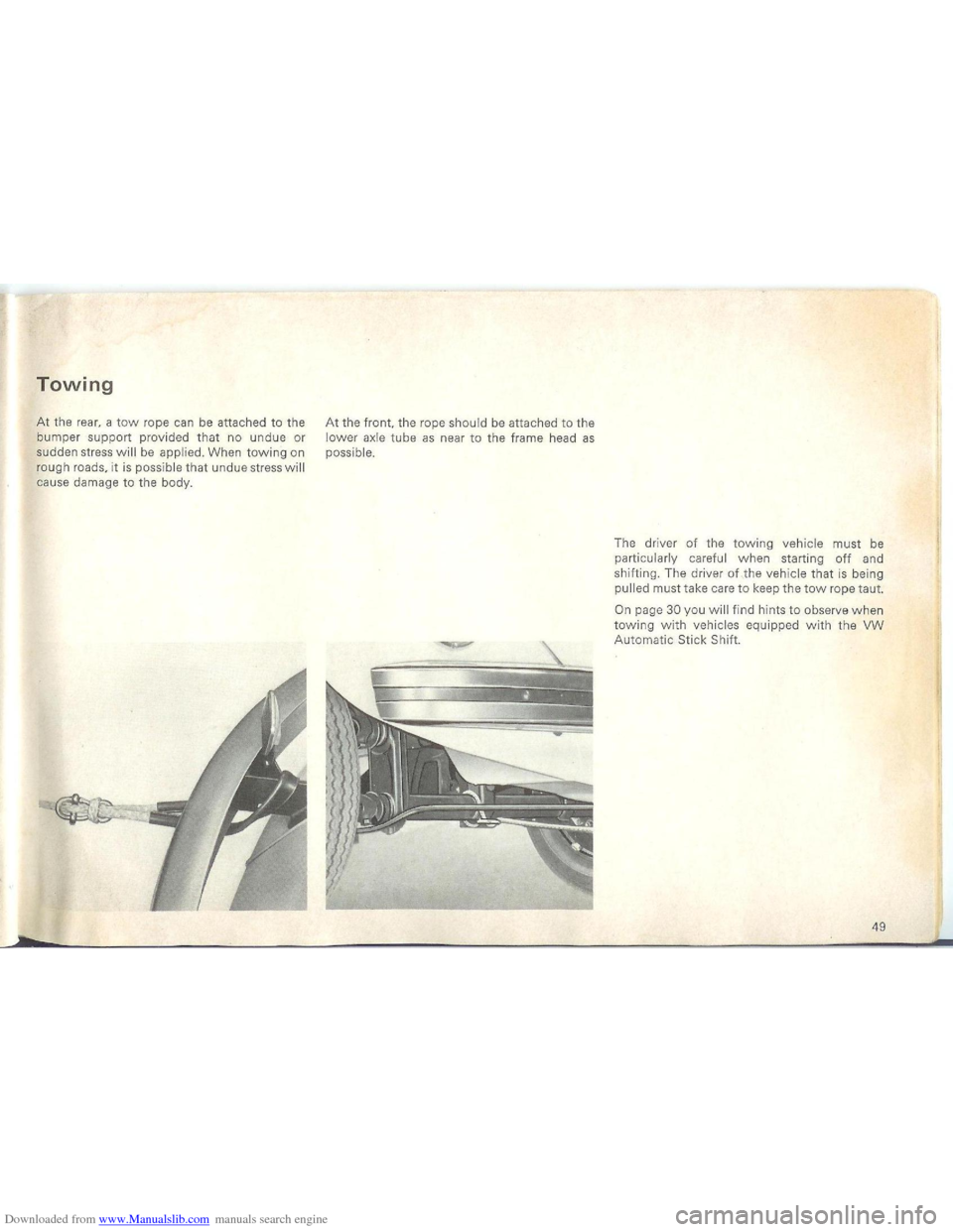 VOLKSWAGEN BEETLE 1970 1.G Owners Manual Downloaded from www.Manualslib.com manuals search engine   