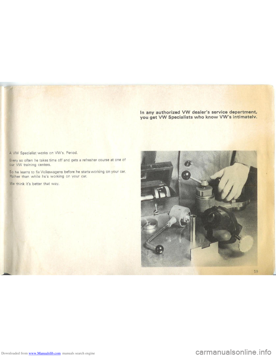 VOLKSWAGEN BEETLE 1970 1.G Owners Manual Downloaded from www.Manualslib.com manuals search engine   