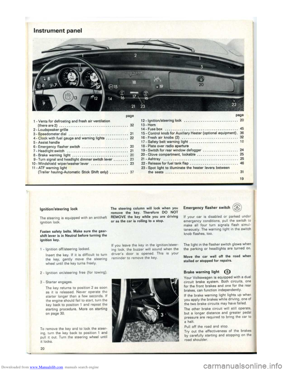 VOLKSWAGEN KARMANN GHIA 1973 1.G Owners Manual Downloaded from www.Manualslib.com manuals search engine   