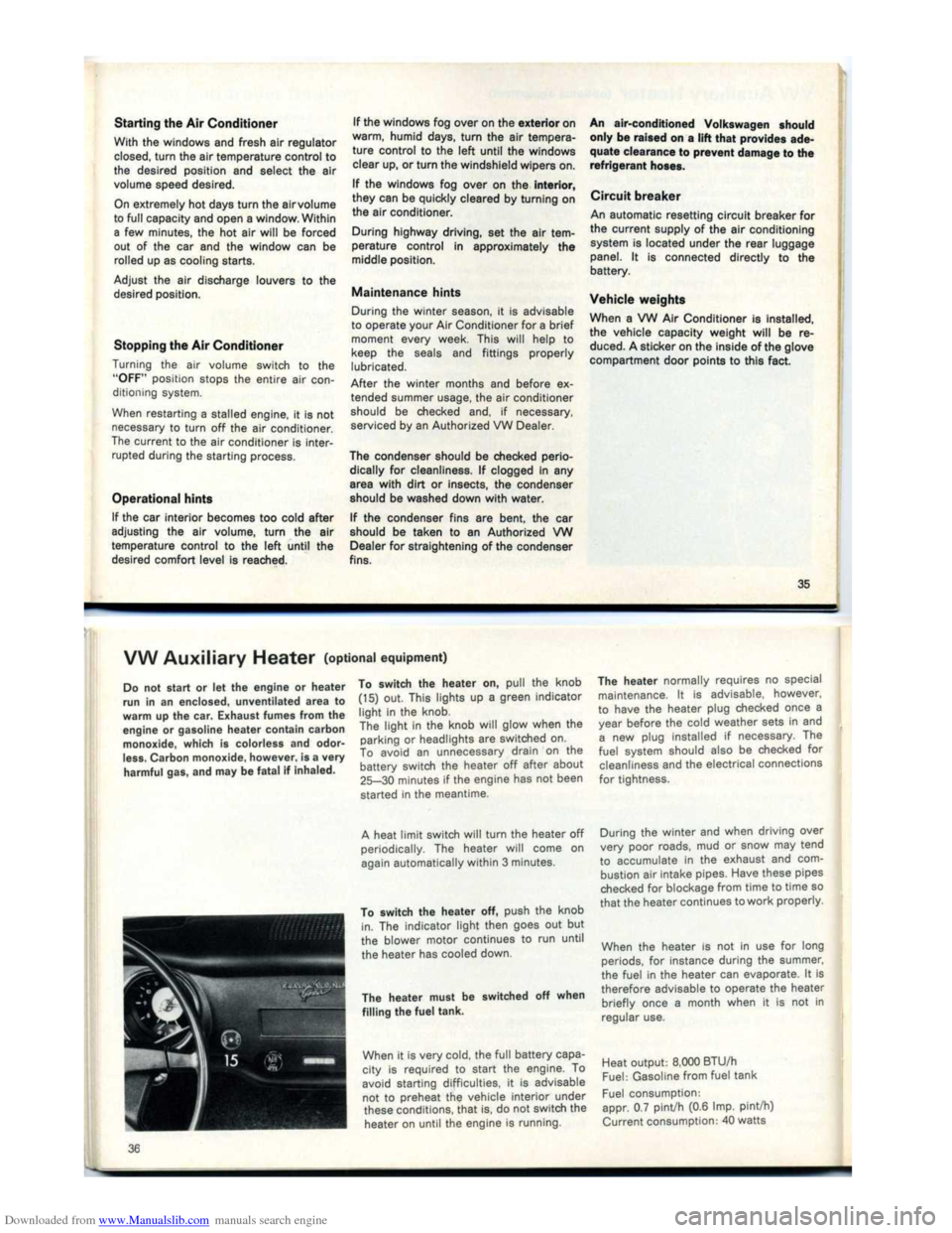 VOLKSWAGEN KARMANN GHIA 1973 1.G Owners Manual Downloaded from www.Manualslib.com manuals search engine   