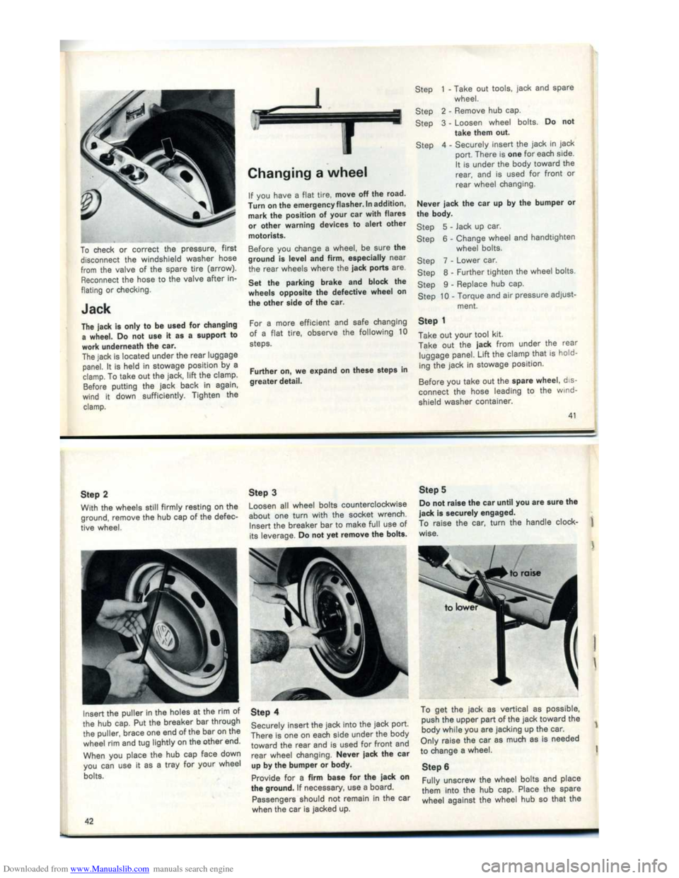 VOLKSWAGEN KARMANN GHIA 1973 1.G Owners Manual Downloaded from www.Manualslib.com manuals search engine   