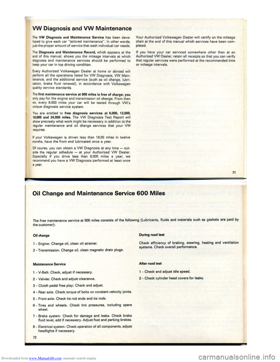 VOLKSWAGEN KARMANN GHIA 1973 1.G Owners Manual Downloaded from www.Manualslib.com manuals search engine   