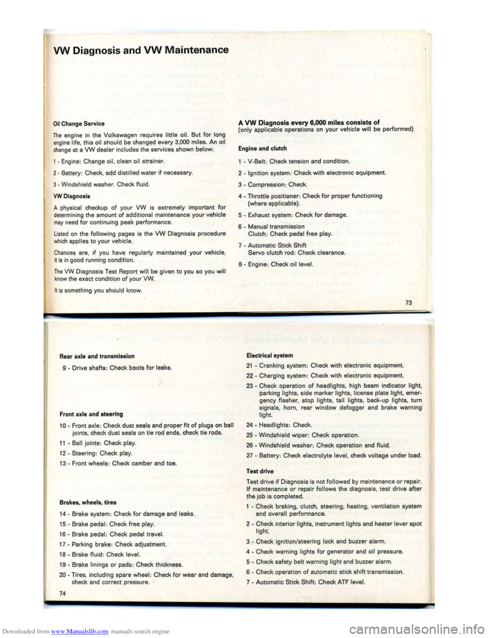 VOLKSWAGEN KARMANN GHIA 1973 1.G Owners Manual Downloaded from www.Manualslib.com manuals search engine   