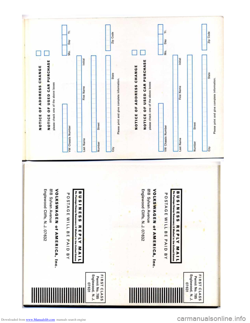 VOLKSWAGEN KARMANN GHIA 1973 1.G Owners Manual Downloaded from www.Manualslib.com manuals search engine   