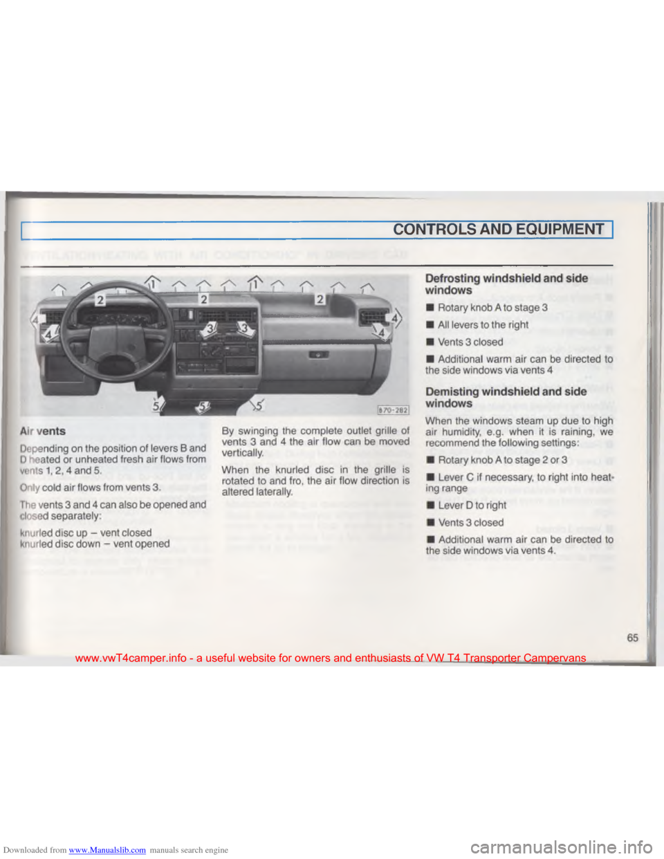 VOLKSWAGEN TRANSPORTER 1993 T4 / 4.G Owners Manual Downloaded from www.Manualslib.com manuals search engine #
 
 
www.vwT4camper.info  - a  useful  website  for owners  and enthusiasts  of VW  T4 Transporter  Campervans   