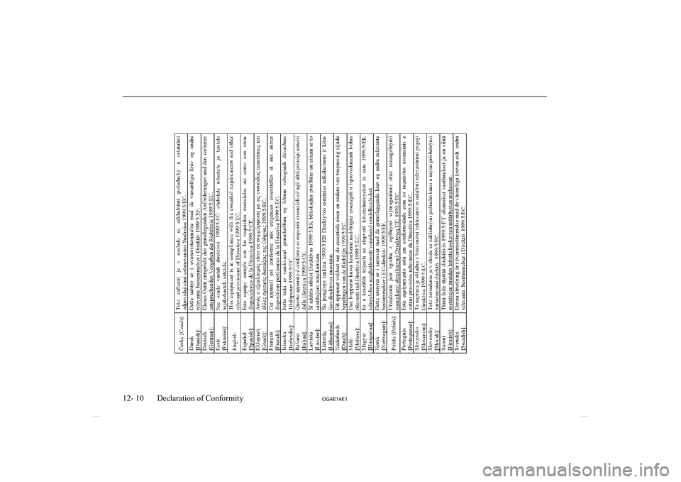 MITSUBISHI ASX 2014  Owners Manual (in English) 12- 10OGAE14E1Declaration of Conformity   