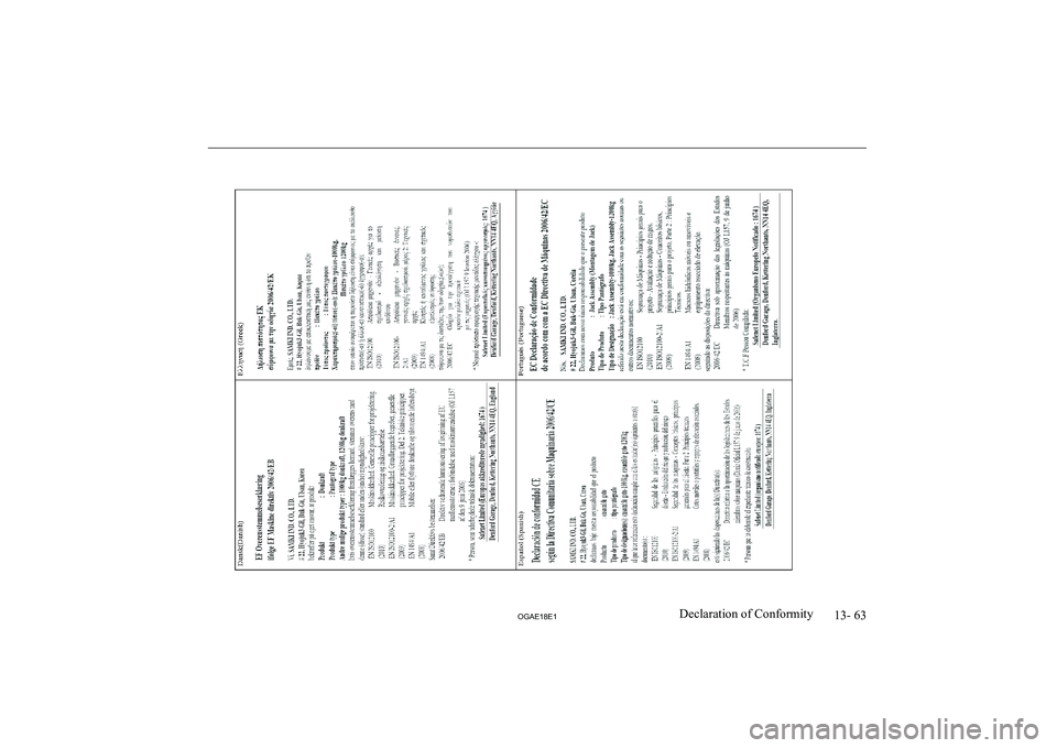 MITSUBISHI ASX 2018  Owners Manual (in English) 13- 63
OGAE18E1Declaration of Conformity   