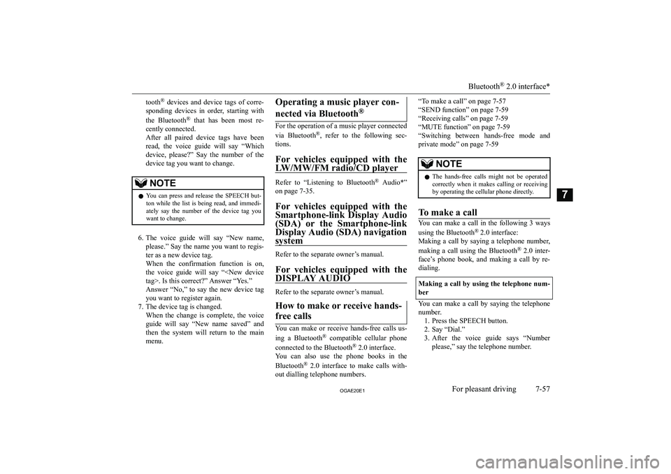 MITSUBISHI ASX 2020  Owners Manual (in English) �t�o�o�t�h�