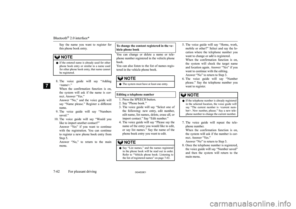 MITSUBISHI ASX 2020  Owners Manual (in English) �S�a�y�  �t�h�e�  �n�a�m�e�  �y�o�u�  �w�a�n�t�  �t�o�  �r�e�g�i�s�t�e�r�  �f�o�r
�t�h�i�s� �p�h�o�n�e� �b�o�o�k� �e�n�t�r�y�.�N�O�T�E�z �I�f�  �t�h�e�  �e�n�t�e�r�e�d�  �n�a�m�e�  �i�s�  �a�l�r�e�a�d
