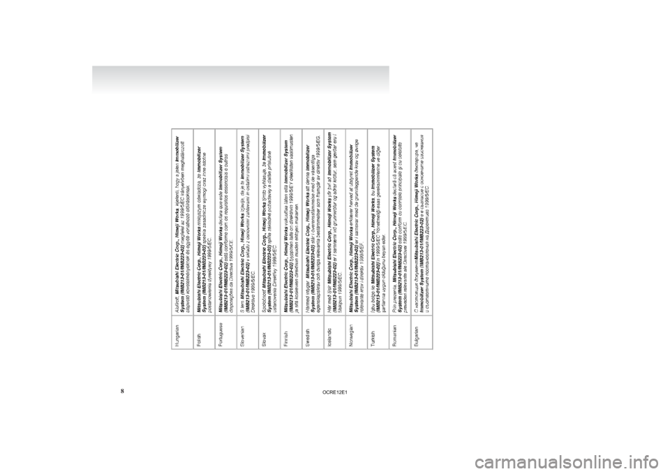 MITSUBISHI L200 2012  Owners Manual (in English) 8
OCRE12E1  