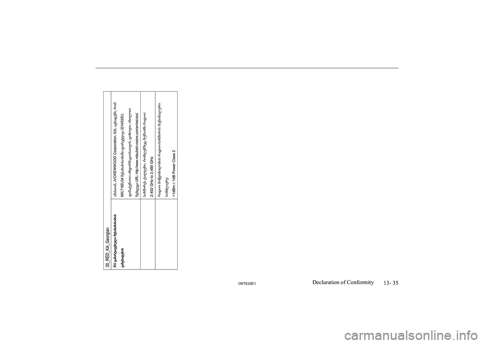 MITSUBISHI L200 2020  Owners Manual (in English) �1�3�-� �3�5
�2�.�7�(�2�0�(�1�D�e�c�l�a�r�a�t�i�o�n� �o�f� �C�o�n�f�o�r�m�i�t�y  