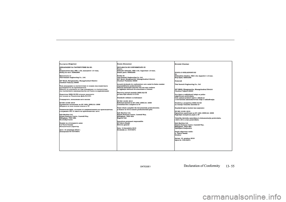 MITSUBISHI L200 2020  Owners Manual (in English) �1�3�-� �5�5
�2�.�7�(�2�0�(�1�D�e�c�l�a�r�a�t�i�o�n� �o�f� �C�o�n�f�o�r�m�i�t�y     