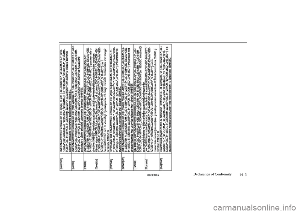 MITSUBISHI OUTLANDER PHEV 2014  Owners Manual (in English) 14- 3
OGGE14E5Declaration of Conformity   