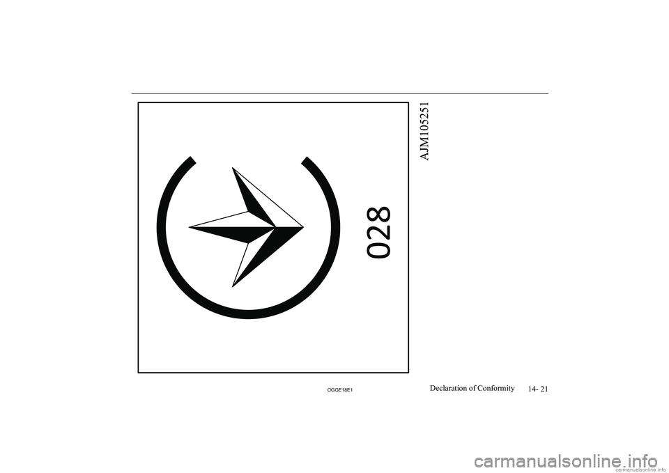 MITSUBISHI OUTLANDER PHEV 2018  Owners Manual (in English) 14- 21
OGGE18E1Declaration of Conformity  