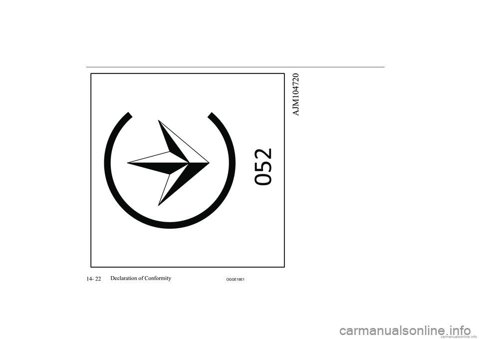 MITSUBISHI OUTLANDER PHEV 2018  Owners Manual (in English) 14- 22OGGE18E1Declaration of Conformity  