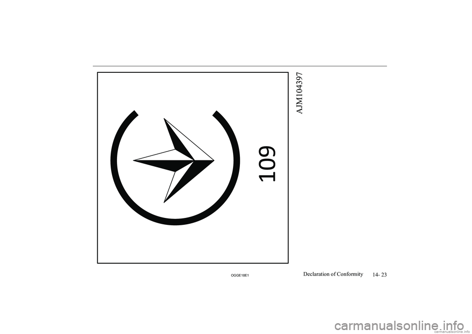 MITSUBISHI OUTLANDER PHEV 2018  Owners Manual (in English) 14- 23
OGGE18E1Declaration of Conformity  