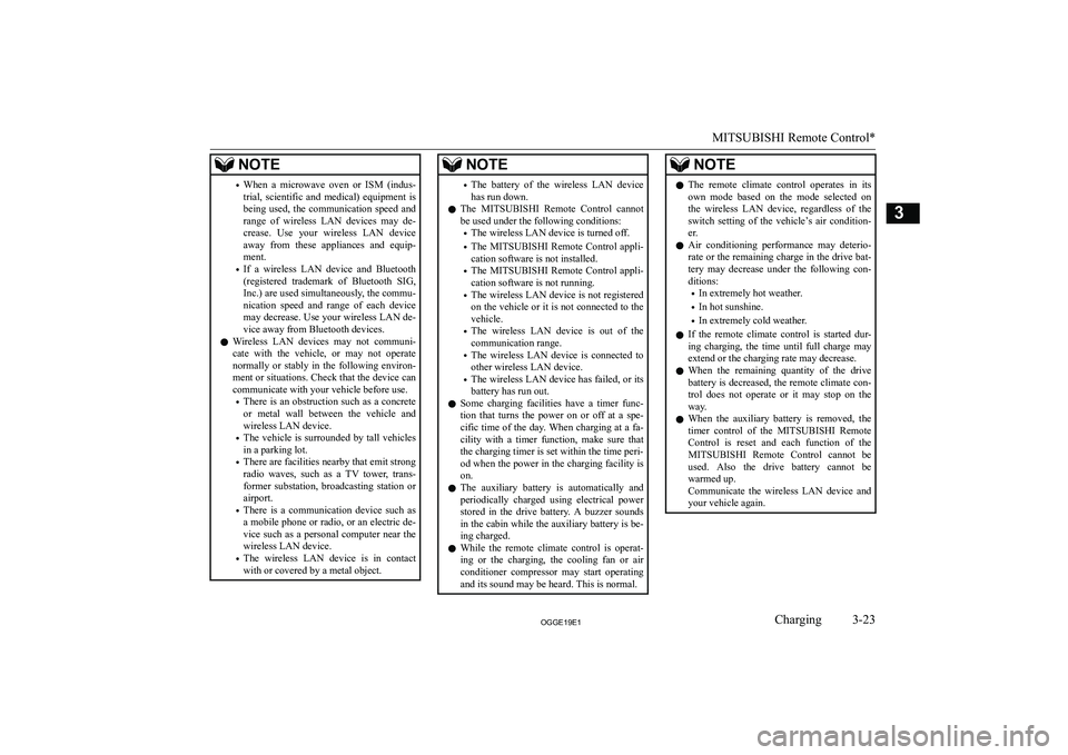 MITSUBISHI OUTLANDER PHEV 2019  Owners Manual (in English) �N�O�T�E�