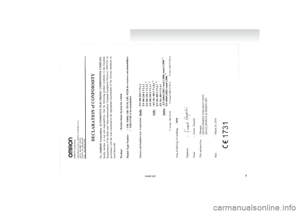 MITSUBISHI iMiEV 2013  Owners Manual (in English) 5
OHAE13E1  