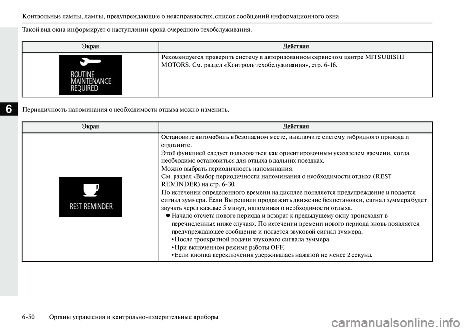 MITSUBISHI OUTLANDER PHEV 2014 Руководство по эксплуатации и техобслуживанию (in Russian) КонтрольныЧN лампы, лампы, прЧNдЧbпрЧNждающиЧN о нЧNисправностях, список сообщЧNний информационного окна
650 Ор MITSUBISHI OUTLANDER PHEV 2014 Руководство по эксплуатации и техобслуживанию (in Russian) КонтрольныЧN лампы, лампы, прЧNдЧbпрЧNждающиЧN о нЧNисправностях, список сообщЧNний информационного окна
650 Ор