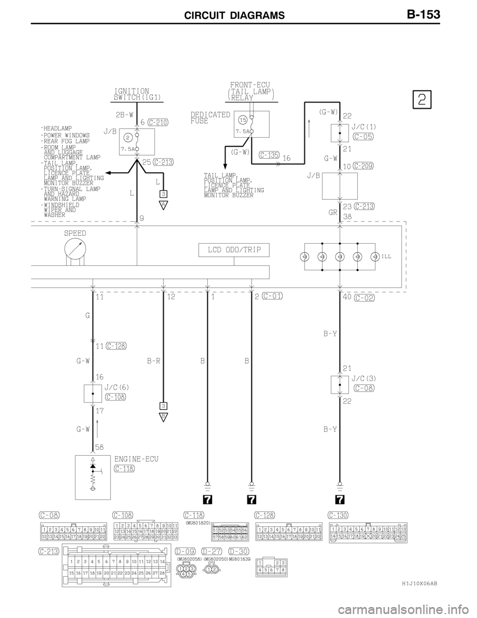 MITSUBISHI LANCER EVOLUTION 2007  Service Repair Manual CIRCUIT DIAGRAMSB-153 