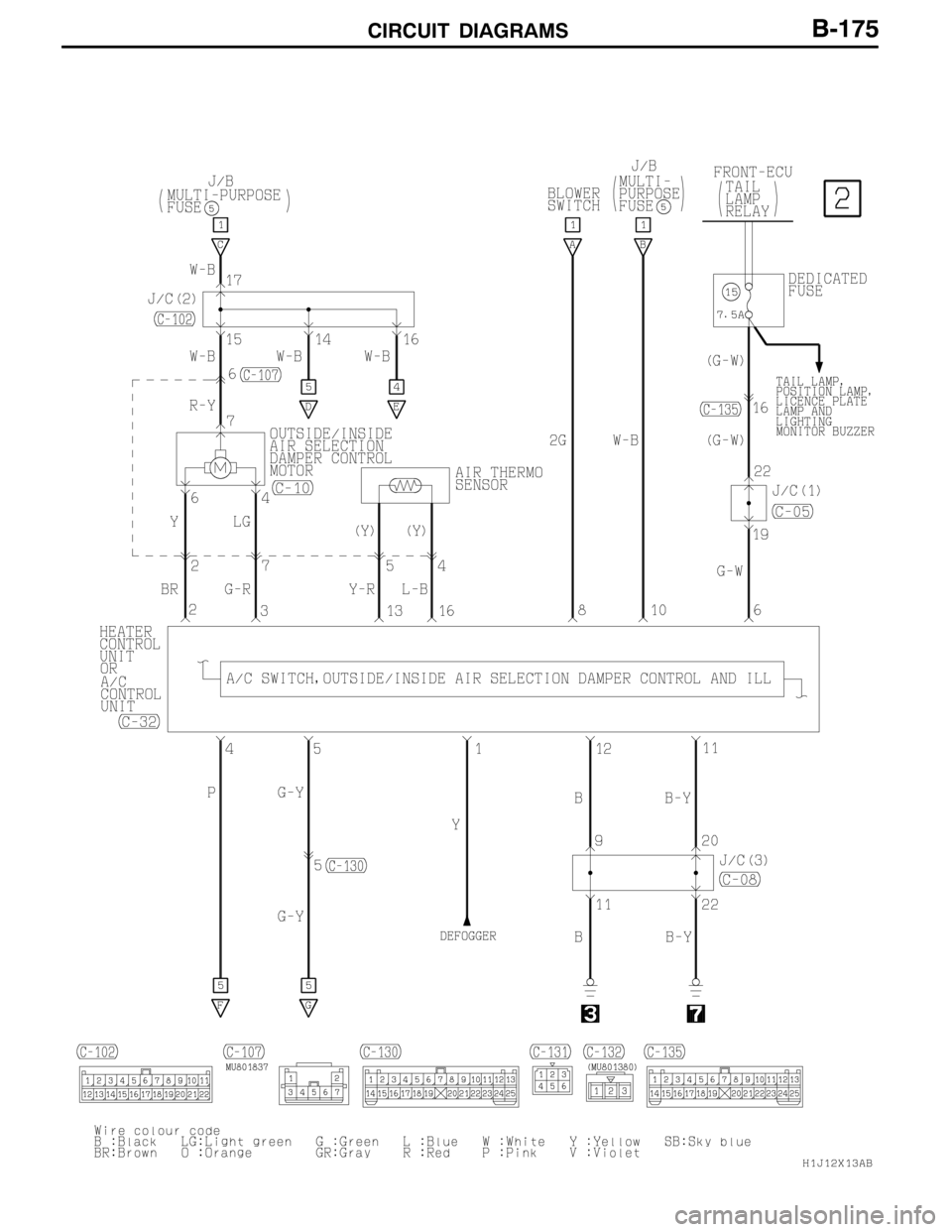 MITSUBISHI LANCER EVOLUTION 2007  Service Repair Manual CIRCUIT DIAGRAMSB-175 