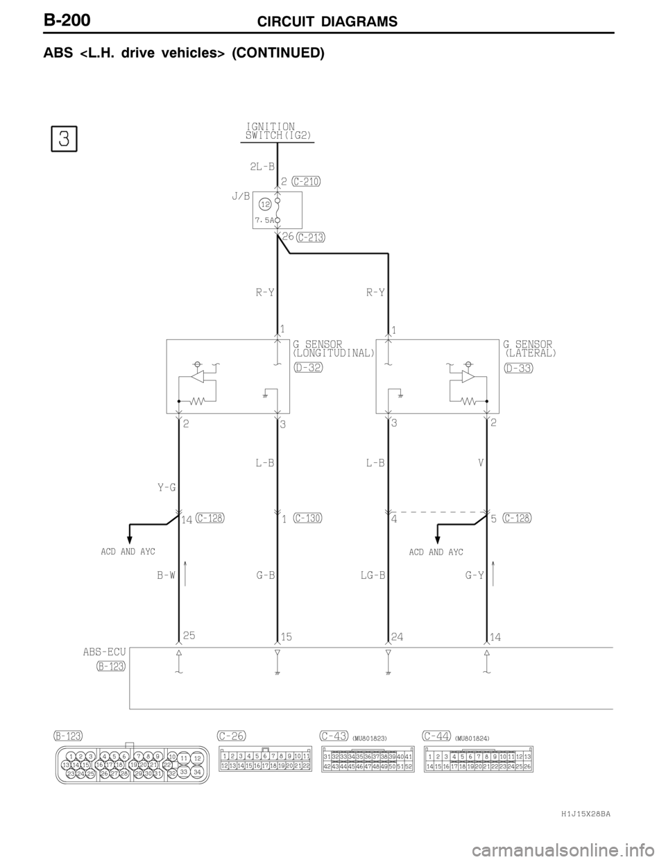 MITSUBISHI LANCER EVOLUTION 2007  Service Repair Manual CIRCUIT DIAGRAMSB-200
ABS <L.H. drive vehicles> (CONTINUED) 