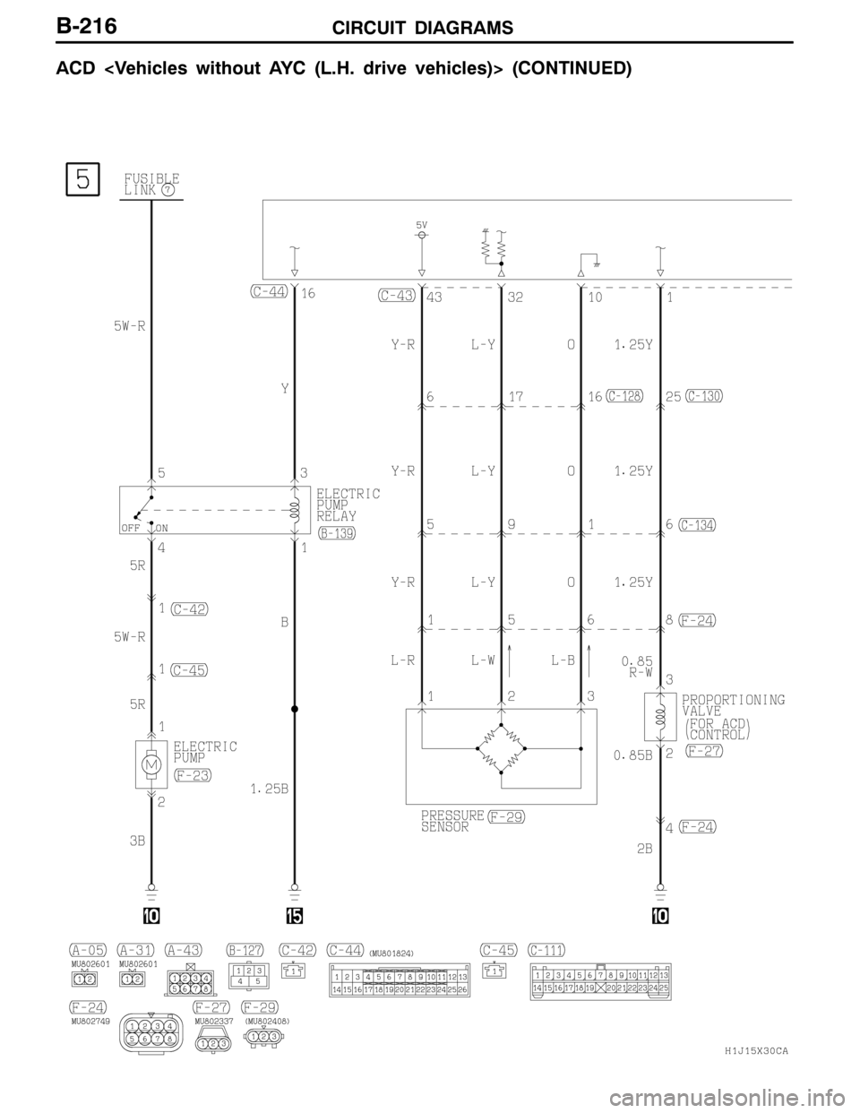 MITSUBISHI LANCER EVOLUTION 2007  Service Repair Manual CIRCUIT DIAGRAMSB-216
ACD <Vehicles without AYC (L.H. drive vehicles)> (CONTINUED) 