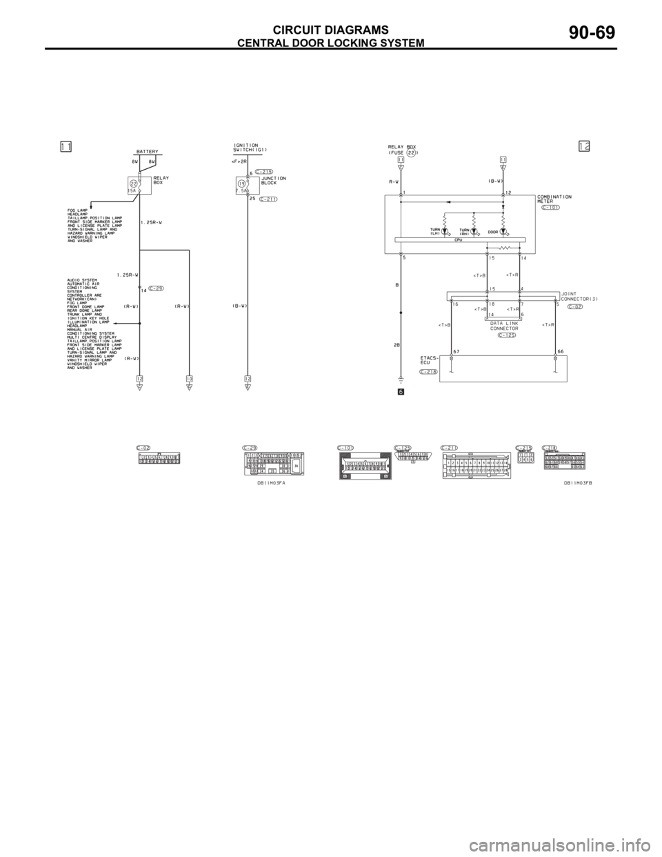 MITSUBISHI 380 2005  Workshop Manual CENTRAL DOOR LOCKING SYSTEM
CIRCUIT DIAGRAMS90-69 