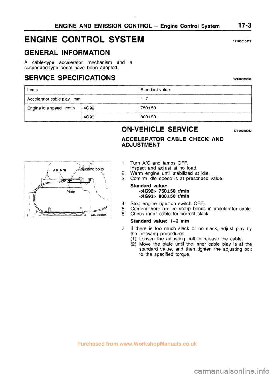 MITSUBISHI CARISMA 1995  Workshop Manual 
 
www.WorkshopManuals.co.uk

 
Purchased from www.WorkshopManuals.co.uk 