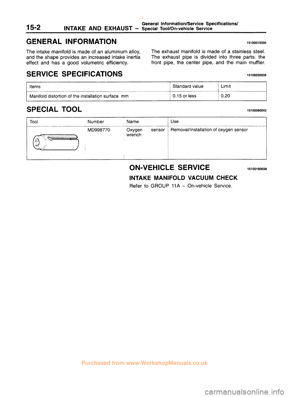MITSUBISHI CARISMA 1995  Workshop Manual 
 
www.WorkshopManuals.co.uk

 
Purchased from www.WorkshopManuals.co.uk 