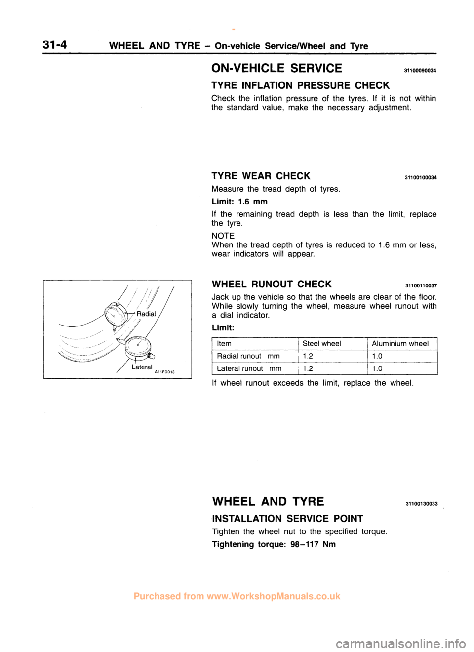 MITSUBISHI CARISMA 1995  Workshop Manual 
 
www.WorkshopManuals.co.uk

 
Purchased from www.WorkshopManuals.co.uk 