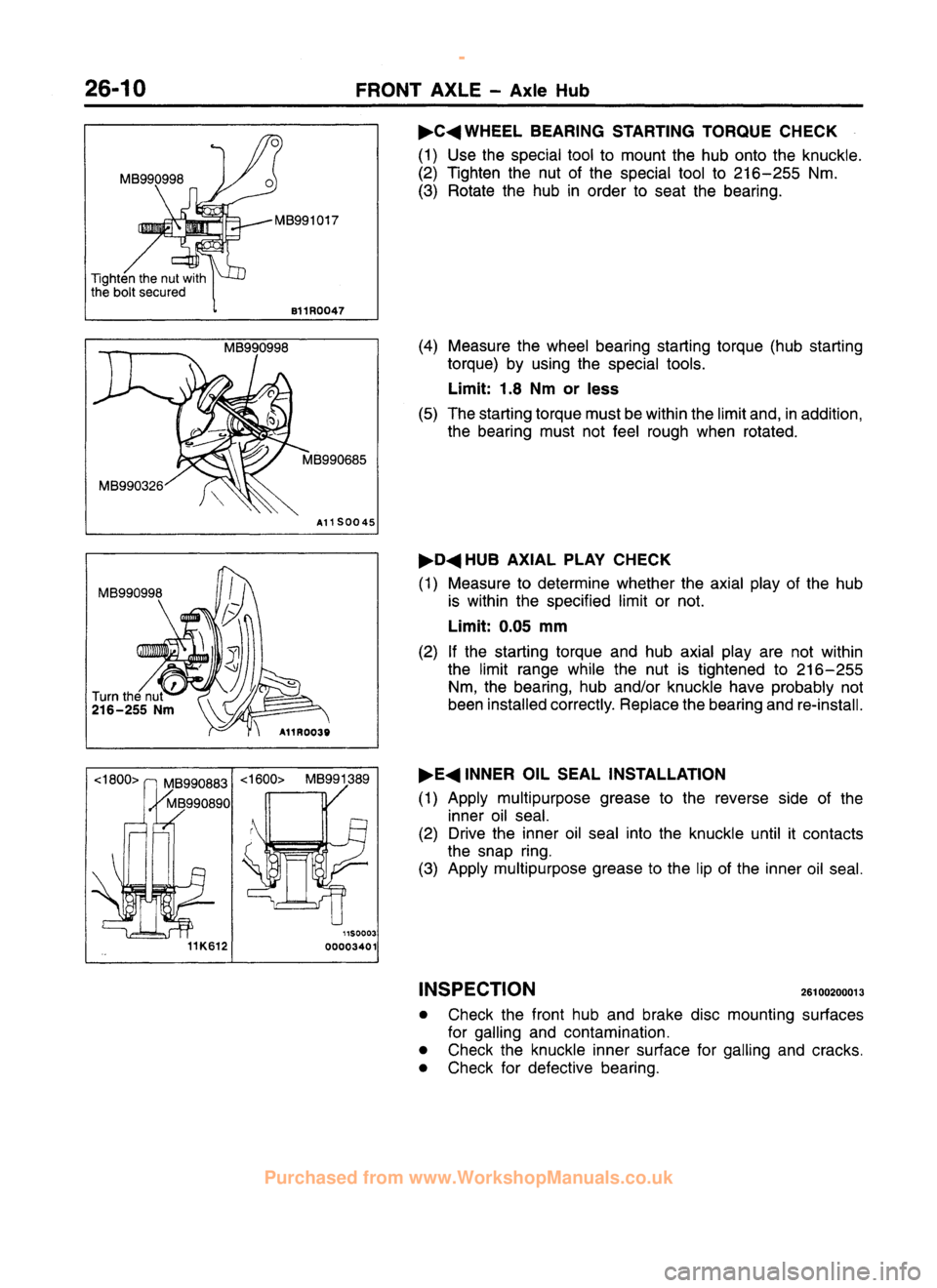 MITSUBISHI CARISMA 1995  Workshop Manual 
 
www.WorkshopManuals.co.uk

 
Purchased from www.WorkshopManuals.co.uk 
