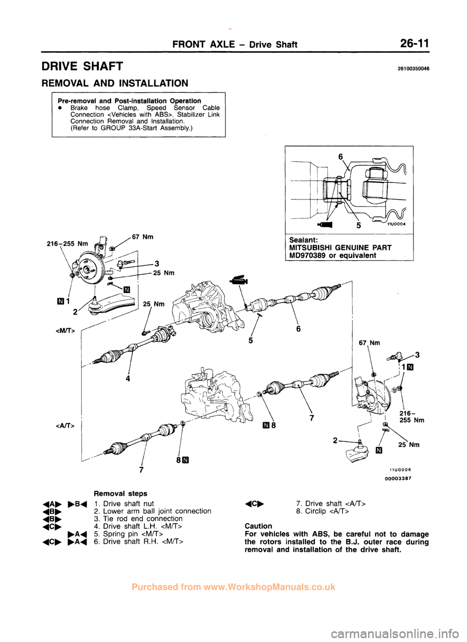 MITSUBISHI CARISMA 1995  Workshop Manual 
 
www.WorkshopManuals.co.uk

 
Purchased from www.WorkshopManuals.co.uk 