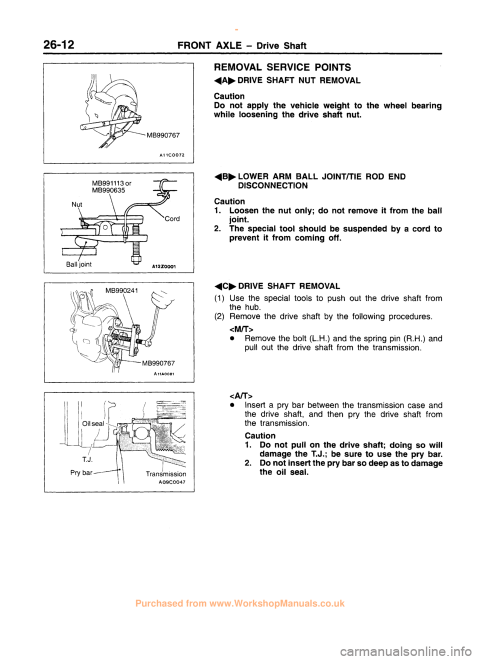 MITSUBISHI CARISMA 1995  Workshop Manual 
 
www.WorkshopManuals.co.uk

 
Purchased from www.WorkshopManuals.co.uk 