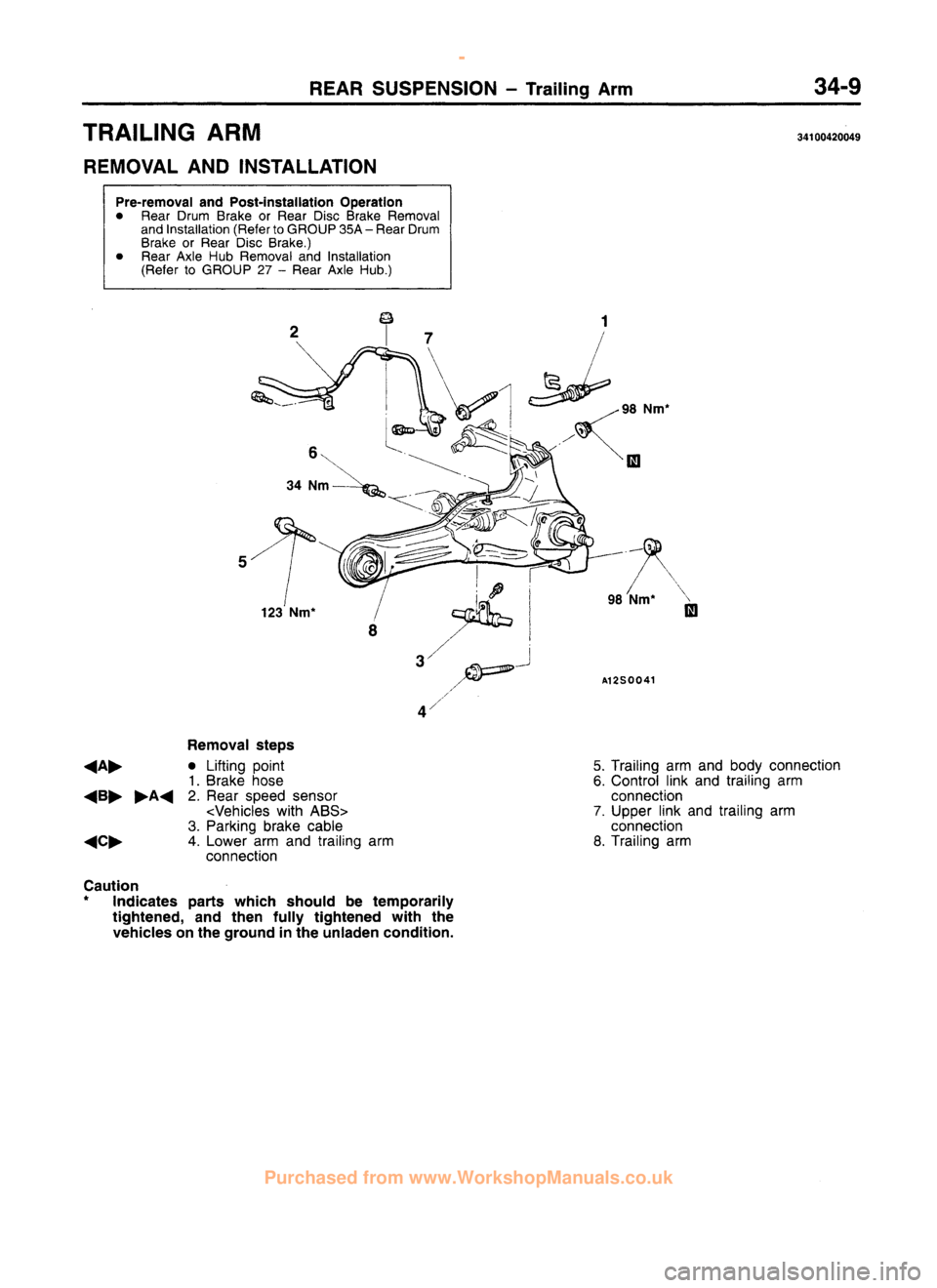 MITSUBISHI CARISMA 1995  Workshop Manual 
 
www.WorkshopManuals.co.uk

 
Purchased from www.WorkshopManuals.co.uk 
