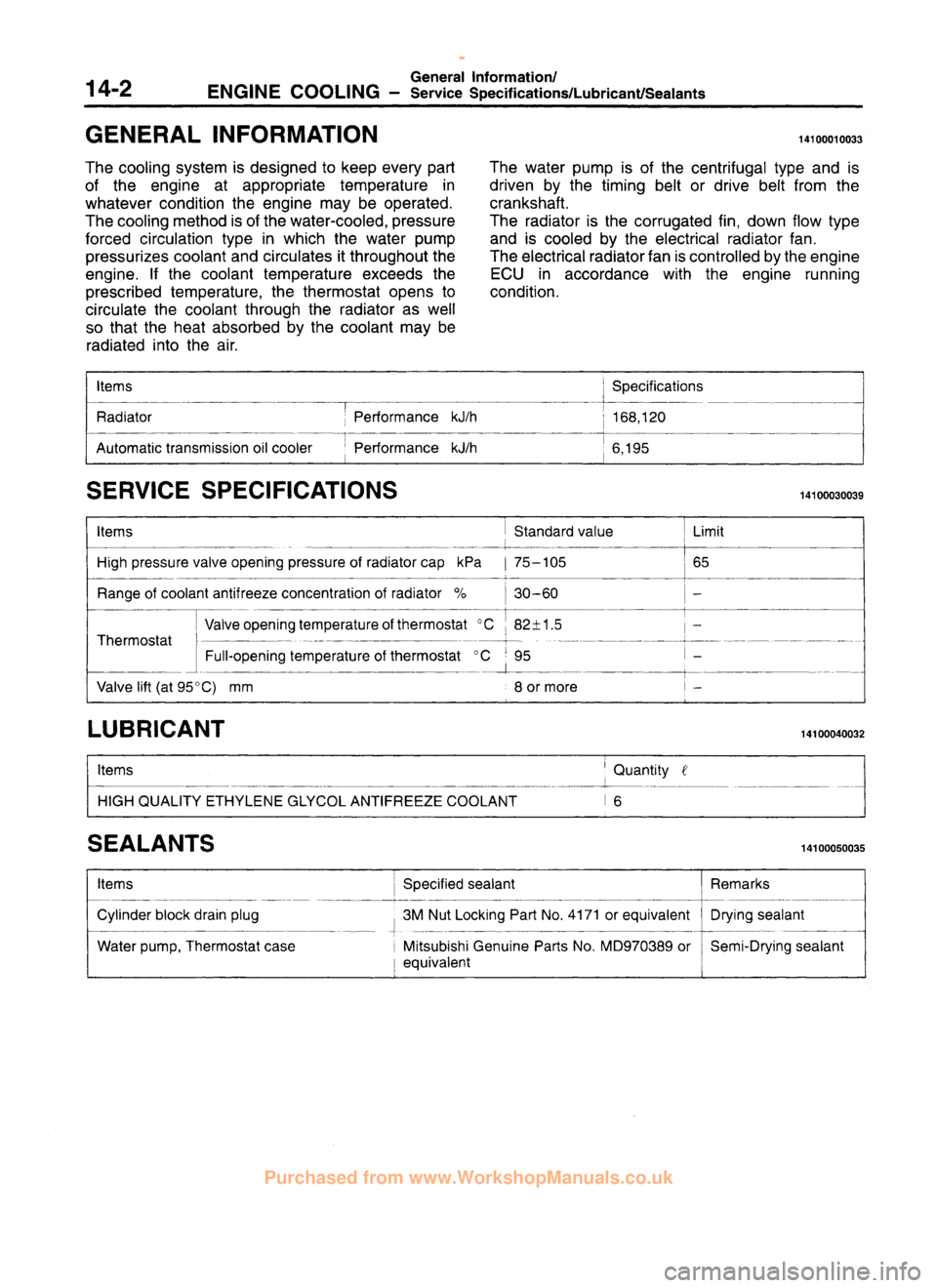 MITSUBISHI CARISMA 1995  Workshop Manual 
 
www.WorkshopManuals.co.uk

 
Purchased from www.WorkshopManuals.co.uk 
