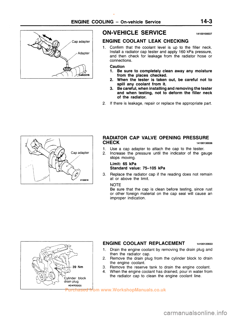 MITSUBISHI CARISMA 1995  Workshop Manual 
 
www.WorkshopManuals.co.uk

 
Purchased from www.WorkshopManuals.co.uk 