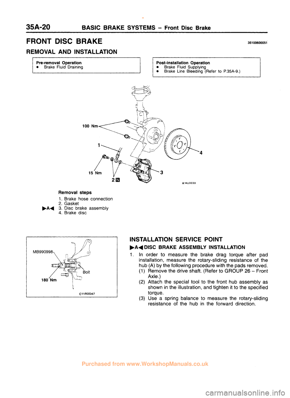MITSUBISHI CARISMA 1995  Workshop Manual 
 
www.WorkshopManuals.co.uk

 
Purchased from www.WorkshopManuals.co.uk 