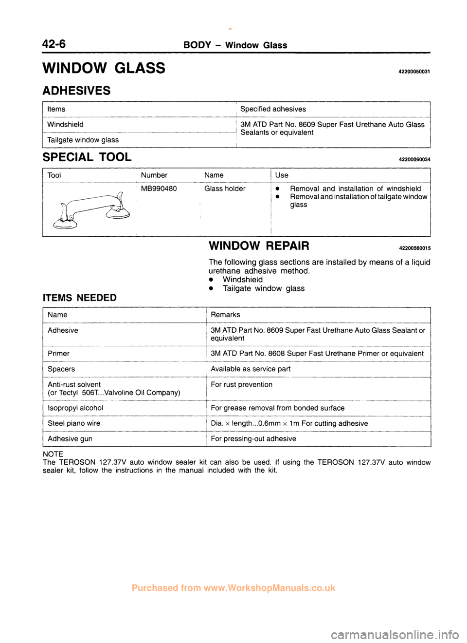 MITSUBISHI CARISMA 1995  Workshop Manual 
 
www.WorkshopManuals.co.uk

 
Purchased from www.WorkshopManuals.co.uk 