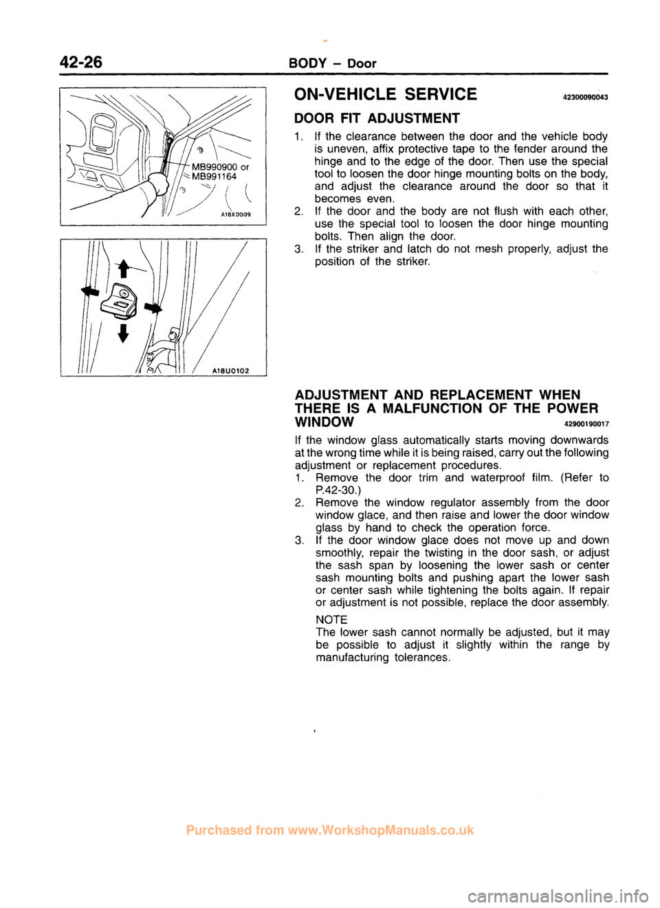 MITSUBISHI CARISMA 1995  Workshop Manual 
 
www.WorkshopManuals.co.uk

 
Purchased from www.WorkshopManuals.co.uk 